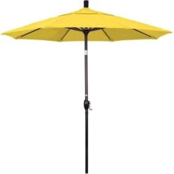 7.5 Ft Market Umbrella Bronze/White -AquaDream Pools 2 ft Market Umbrella with Bronze Aluminum Pole 144