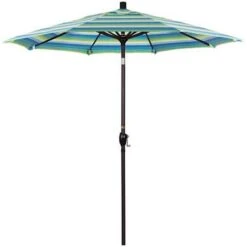 7 1/2 Ft Push Button Tilt Patio Umbrella In Sunbrella Fabric -AquaDream Pools 2 ft Push Button Tilt Patio Umbrella in Sunbrella Fabric 5