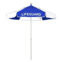 California Umbrella - 6' Lifeguard Logo Umbrella, Blue