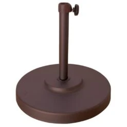 California Umbrella - Classic 50 Lb. Umbrella Base Stand, Matte Black -AquaDream Pools Metal Umbrella Base Black or Bronze Cast Iron Bases For Umbrellas 3