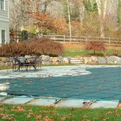 GLI - Original Mesh 16' X 36' Rectangle Safety Cover With 4' X 8' Center End Step, Green -AquaDream Pools Original Mesh 16 x 36 Rectangle Safety Cover with 4 x 8 Center End Step Green 12
