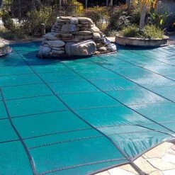 GLI - Original Mesh 16' X 36' Rectangle Safety Cover With 4' X 8' Center End Step, Green -AquaDream Pools Original Mesh 16 x 36 Rectangle Safety Cover with 4 x 8 Center End Step Green 2