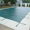 GLI - 18' X 36' Rectangle With 4' X 8' Left Side Step Mesh Safety Pool Cover, Tan -AquaDream Pools Original Mesh 18 x 36 Rectangle with 4 x 8 Left Side Step Safety Pool Cover