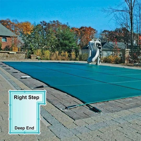 GLI - Mesh Safety Cover 18x36 Ft Rectangle With 4x8 Right Step, Green 4 GLI - Mesh Safety Cover 18x36 Ft Rectangle With 4x8 Right Step, Green - Image 2