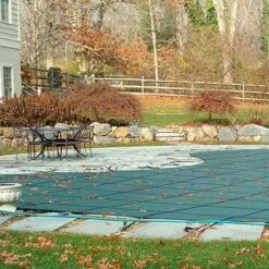 GLI - 16' X 32' Rectangle Safety Pool Cover With 4' X 8' Center End Step, Tan 12 GLI - 16' X 32' Rectangle Safety Pool Cover With 4' X 8' Center End Step, Tan -AquaDream Pools Original Mesh Safety Pool Cover 16x32 ft Rectangle with Center Step 10