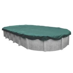 Midwest Canvas - 16' X 32' Oval Winter Pool Cover, 12 Year Warranty, Green -AquaDream Pools Oval Winter Pool Cover 12 Year Warranty Green 6