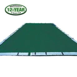 Polar Plus 16' X 32' Rectangle Right Side Step Winter Pool Cover With 13 Blue 8 Ft. Double Water Tubes -AquaDream Pools Pro Strength Polar Plus Winter Pool Cover 16x32 ft Rectangle with Step Options 3