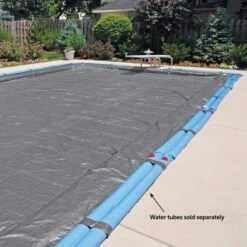 Midwest Canvas - Rectangle Winter Pool Cover, 16 Year Warranty, Silver -AquaDream Pools Rectangle Winter Pool Cover 16 Year Warranty Silver 13