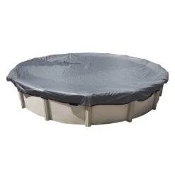 Midwest Canvas - 18' Round Winter Pool Cover, 16 Year Warranty, Silver -AquaDream Pools Round Winter Pool Cover 16 Year Warranty Silver 6